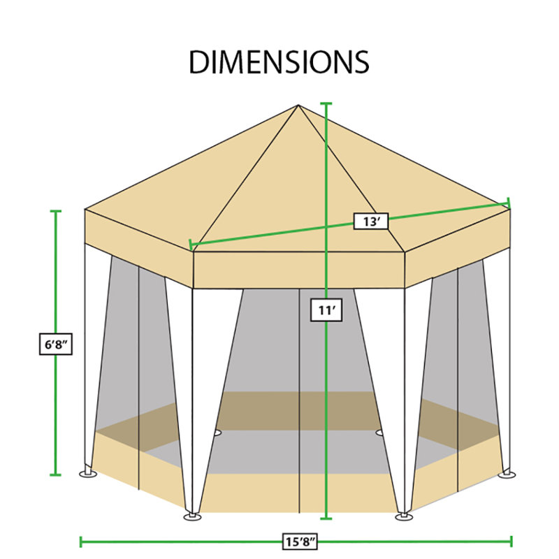 King Canopy 13 Ft. W x 13 Ft. D Steel Patio Gazebo Canopy